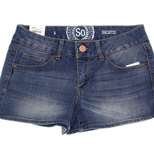 SO Juniors Shortie Low Rise Stretch Denim Shorts